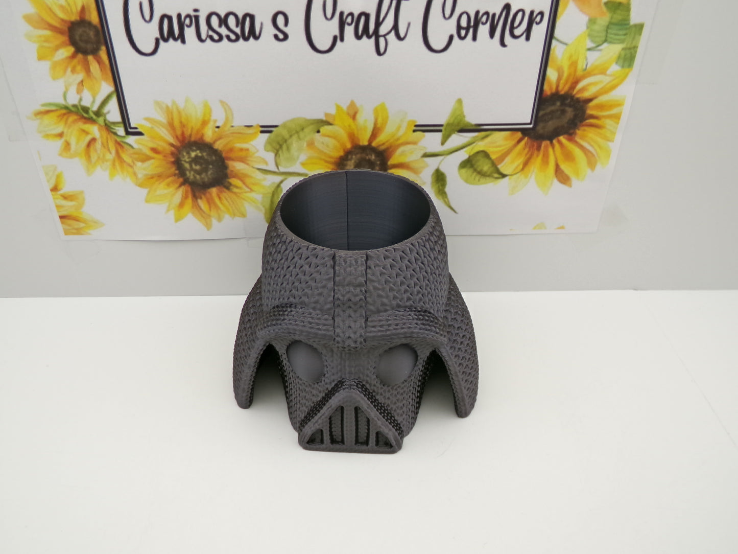 Knitted Darth Vader Helmet Pen Holder